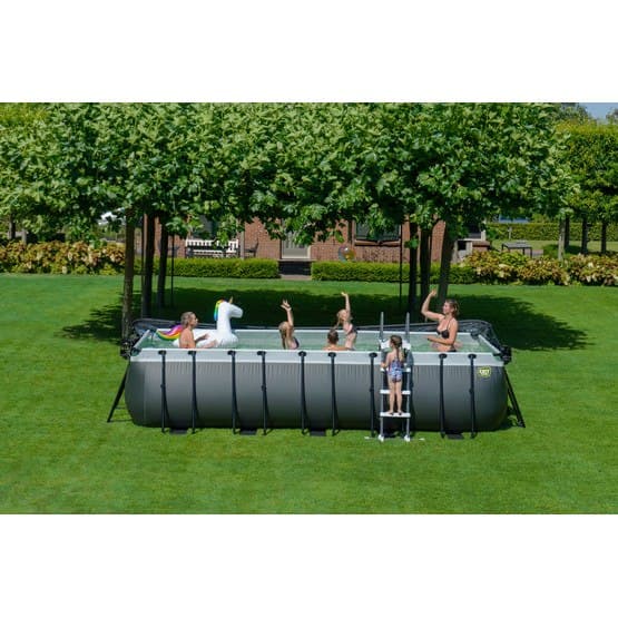 Exit Svart Leather Pool 540X250X122Cm Med Filterpump - Svart