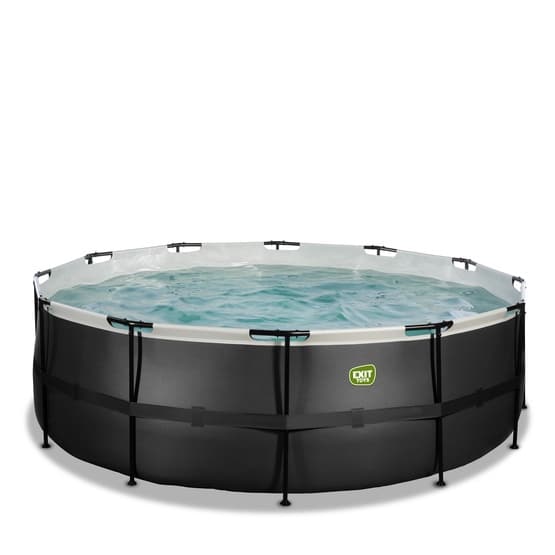 Exit Svart Leather Pool Ø427X122Cm Med Sandfilterpump - Svart