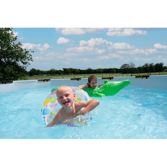 Exit Svart Leather Pool Ø450X122Cm Med Sandfilterpump - Svart