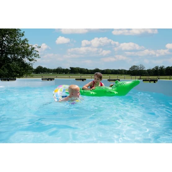 Exit Svart Leather Pool Ø450X122Cm Med Sandfilterpump - Svart