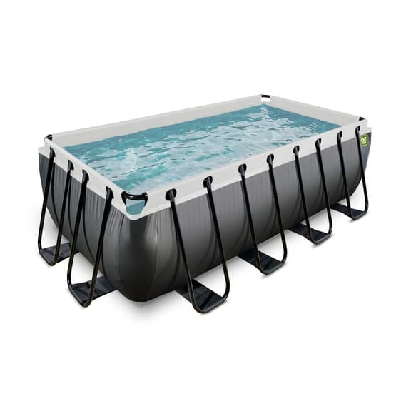 Exit Svart Leather Pool 400X200X122Cm Med Sandfilterpump - Svart