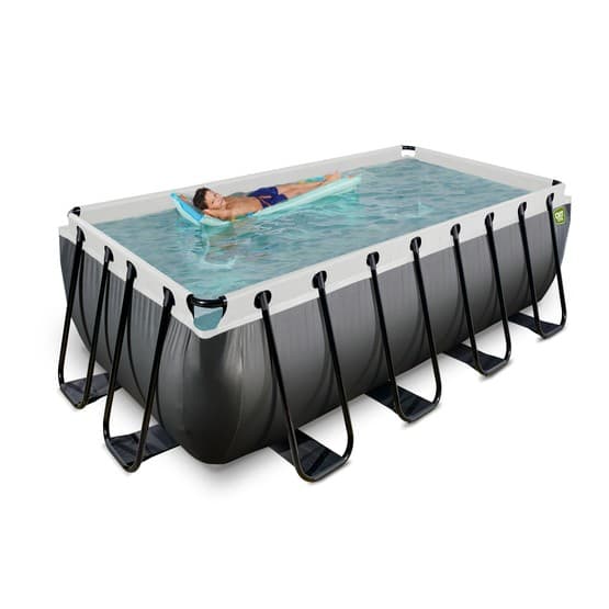 Exit Svart Leather Pool 400X200X122Cm Med Sandfilterpump - Svart