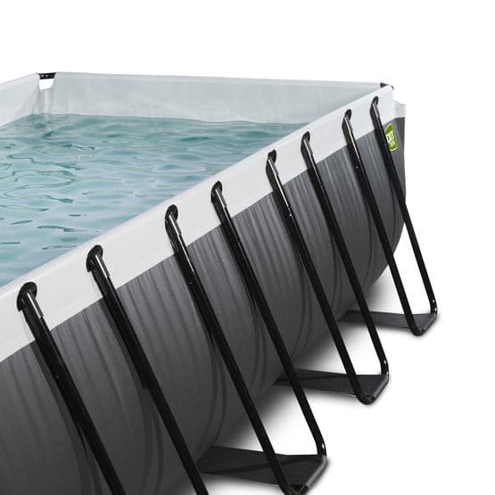 Exit Svart Leather Pool 400X200X122Cm Med Sandfilterpump - Svart