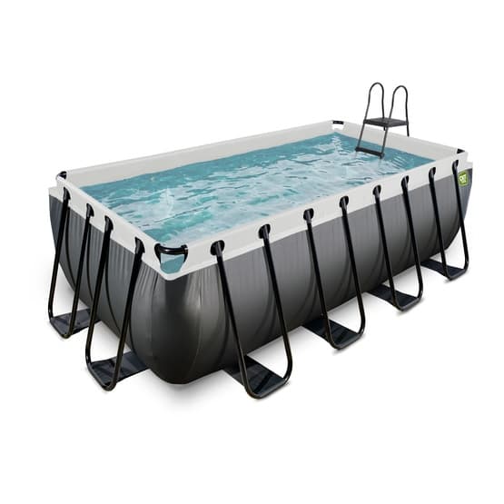 Exit Svart Leather Pool 400X200X122Cm Med Sandfilterpump - Svart