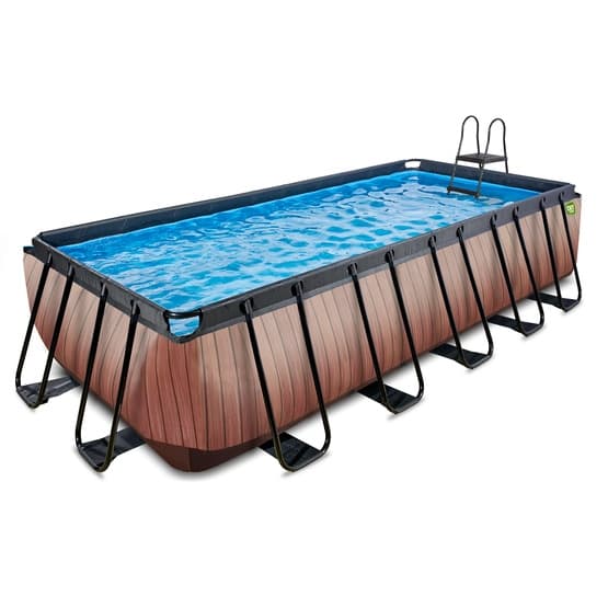 Exit Wood Pool 540X250X122Cm Med Filterpump - Brun