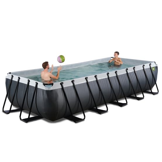 Exit Svart Leather Pool 540X250X100Cm Med Sandfilterpump - Svart