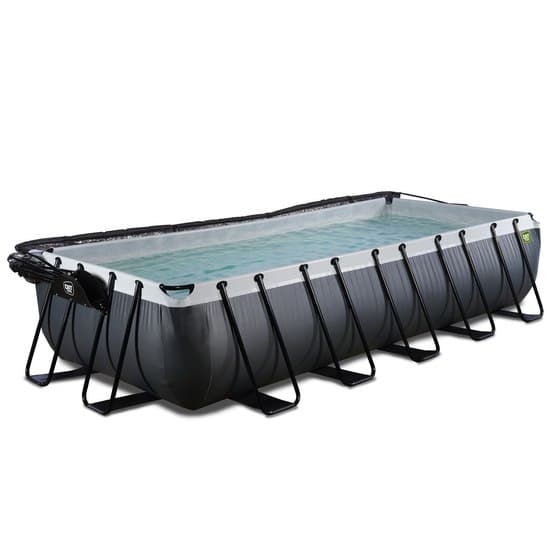 Exit Svart Leather Pool 540X250X100Cm Med Sandfilterpump Och Tak - Svart
