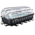 Miniatyrbild 2 av 11: Exit Svart Leather Pool 540X250X100Cm Med Sandfilterpump Och Tak - Svart