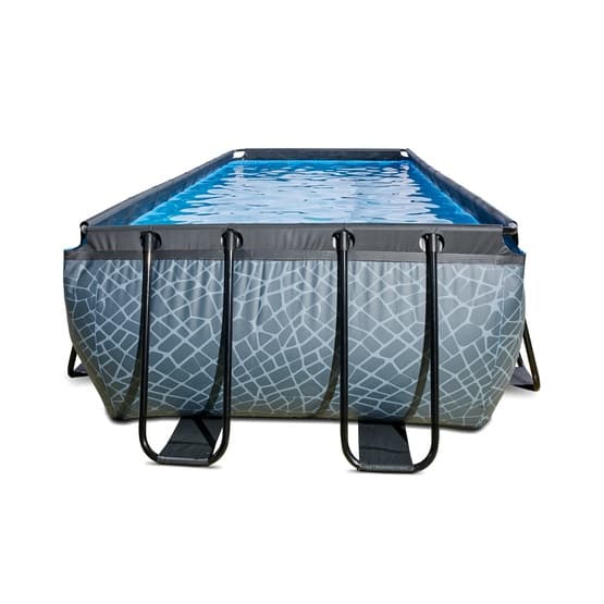 Exit Stone Pool 400X200X122Cm Med Sandfilterpump - Grå