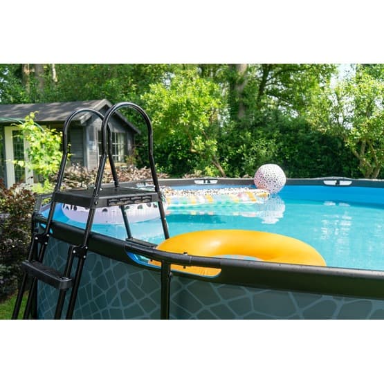 Exit Wood Pool Ø488X122Cm Med Sandfilterpump - Brun