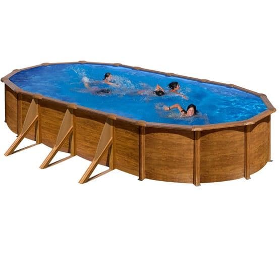 Swim And Fun - Basic Pool Oval 610 x 375 x 120 cm, Brown