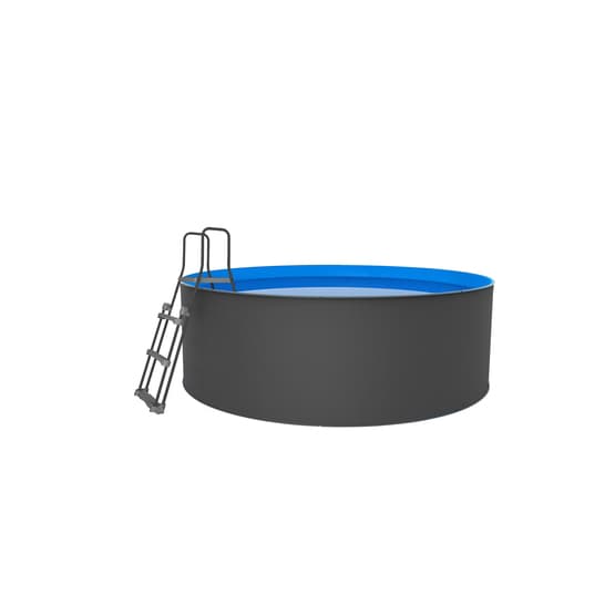 Swim And Fun - Santorini Pool Round Ø350 x 90 cm, Grey