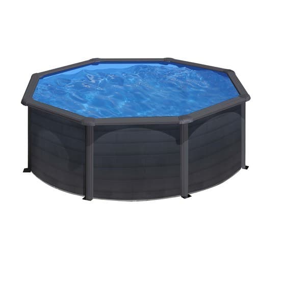 Swim And Fun - Basic Pool Round Ø350 x 132 cm, Black Graphite