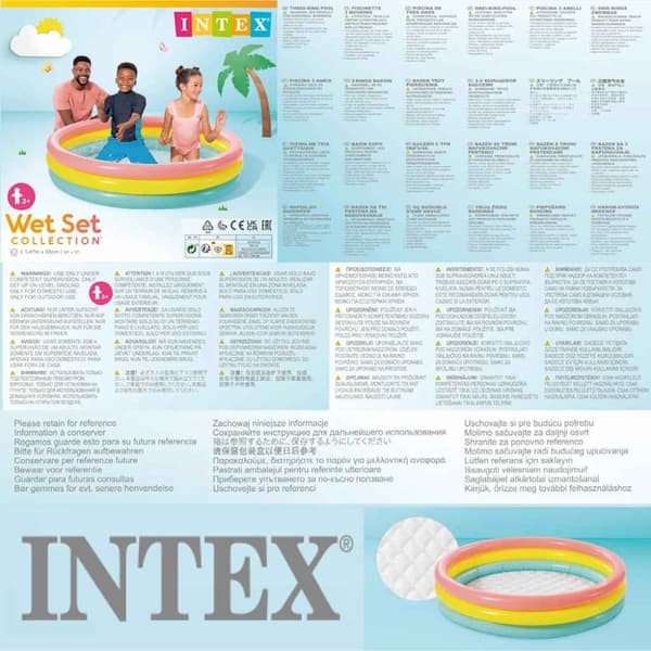 INTEX Sunset Oppblåsbart basseng 3 ringer 147x33 cm