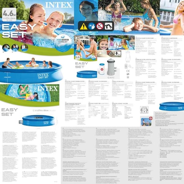 INTEX Svømmebasseng Easy Set med filtersystem 457x84 cm