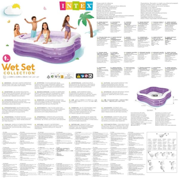 INTEX Swim Center badebassin Beach Wave 229x229x56 cm 57495NP