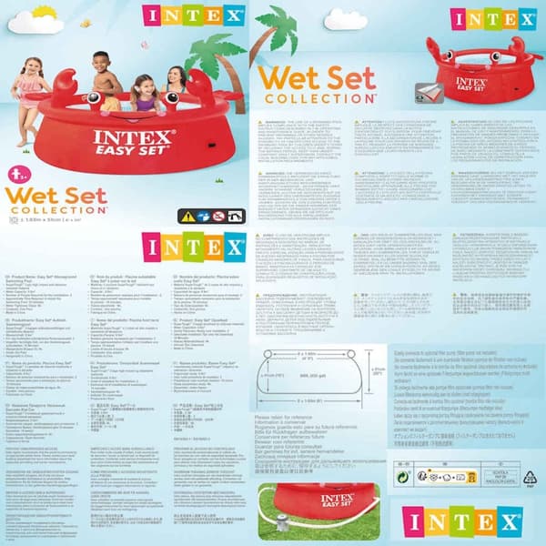 INTEX Happy Crab oppusteligt badebassin Easy Set 183x51 cm
