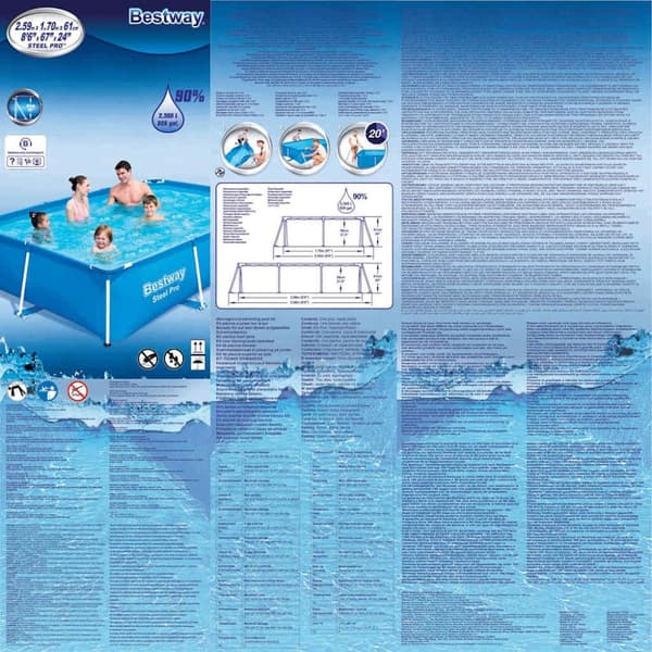 Bestway Steel Pro Svømmebasseng med stålramme 259x170x61 cm 56403