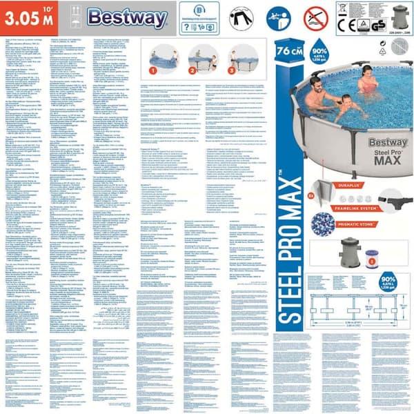Bestway Steel Pro MAX swimmingpoolsæt 305x76 cm