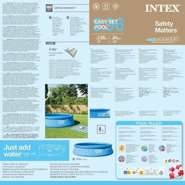 INTEX Svømmebasseng Easy Set 396x84 cm 28143NP
