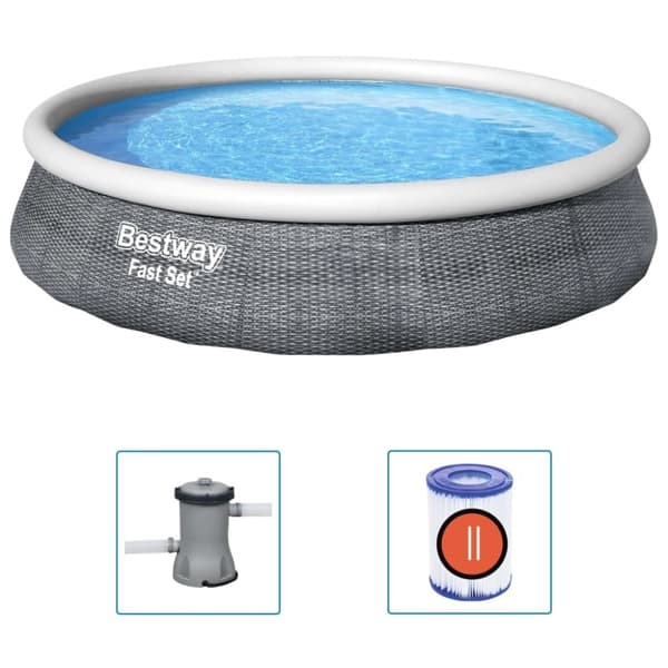 Bestway oppusteligt badebassin med pumpe 396x84 cm