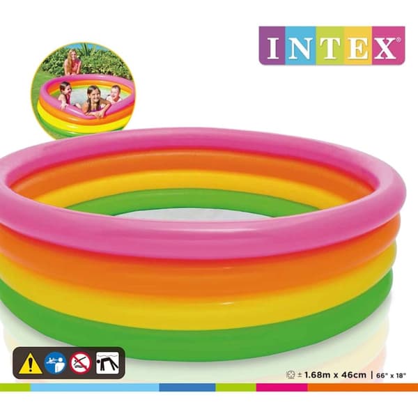 INTEX Sunset oppusteligt badebassin 168x46 cm 4 ringe