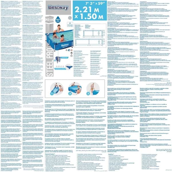 Bestway pool Steel Pro 221x150x43 cm