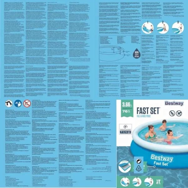 Bestway Fast Set oppusteligt badebassin 366x76 cm rundt 57273