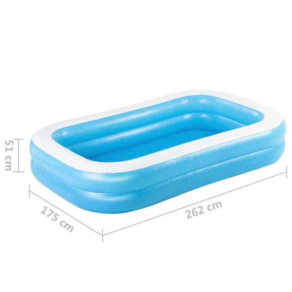 Bestway Family oppusteligt badebassin 262x175x51 cm blå og hvid