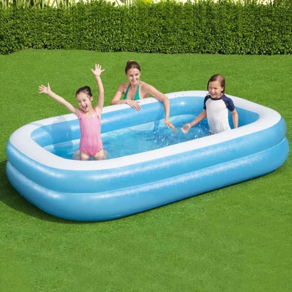 Bestway Family oppusteligt badebassin 262x175x51 cm blå og hvid