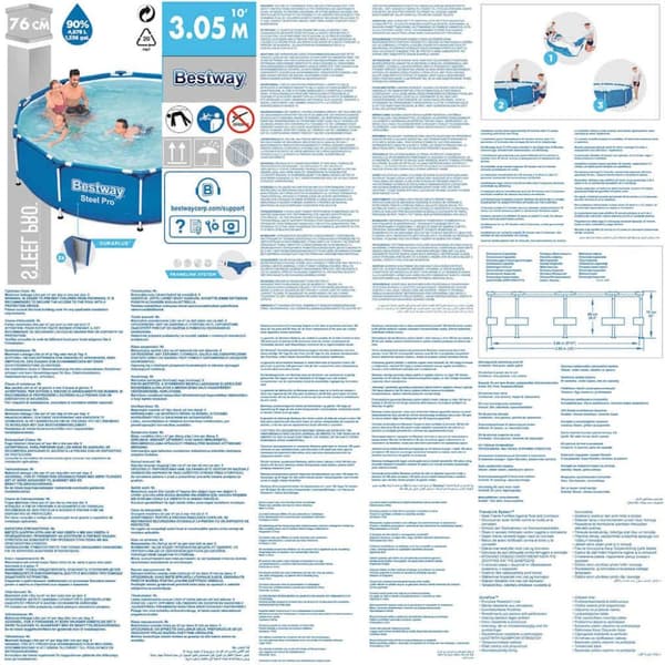 Bestway Steel Pro Svømmebasseng 305x76 cm