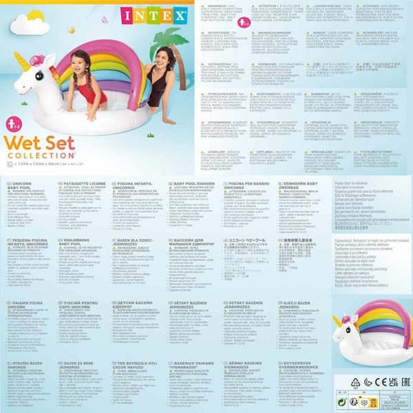 INTEX Babybasseng Unicorn 127x102x69 cm