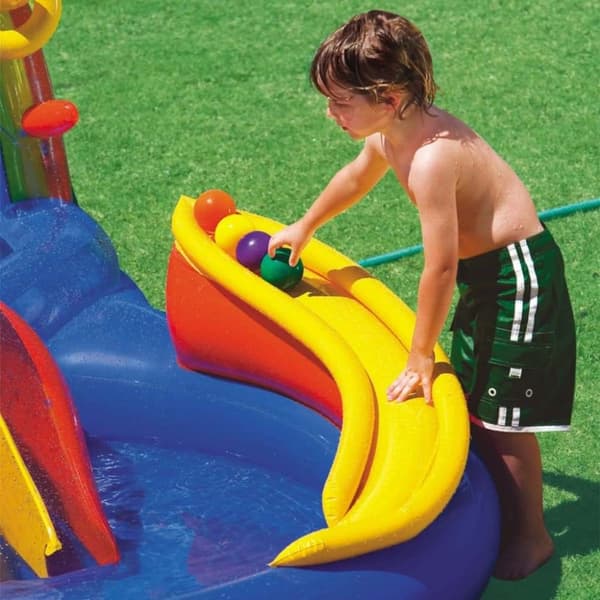INTEX oppustelig pool Rainbow Ring Play Center 297x193x135 cm 57453NP
