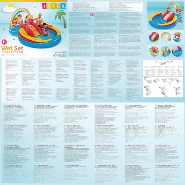 INTEX oppustelig pool Rainbow Ring Play Center 297x193x135 cm 57453NP