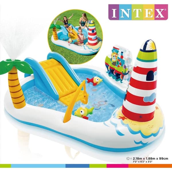 INTEX badebassin med fisketema 218x188x99 cm