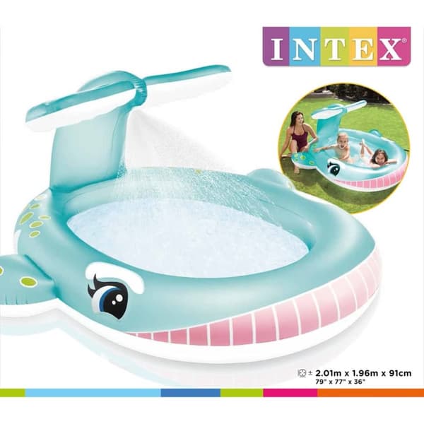INTEX Basseng med hvaldusj 201x196x91 cm