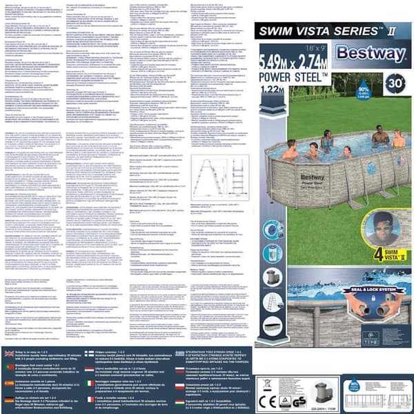 Bestway Pool Power Steel Swim Vista Series set 549x274x122 cm