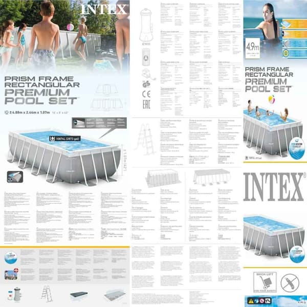 INTEX Pool med tillbehör Prism Frame 488x244x107 cm 26792GN