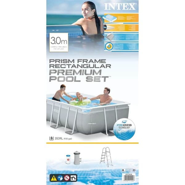 INTEX Poolset Prism Frame rektangulär 300x175x80 cm