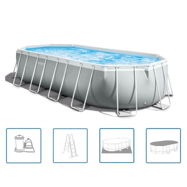 INTEX Pool med tillbehör Prism Frame oval 610x305x122 cm 26798GN