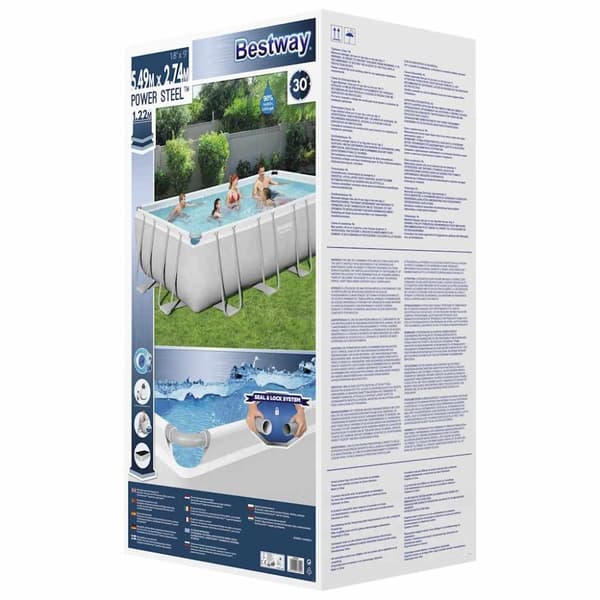 Bestway Power Steel swimmingpool 549x274x122 cm rektangulær