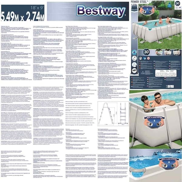 Bestway Power Steel swimmingpool 549x274x122 cm rektangulær