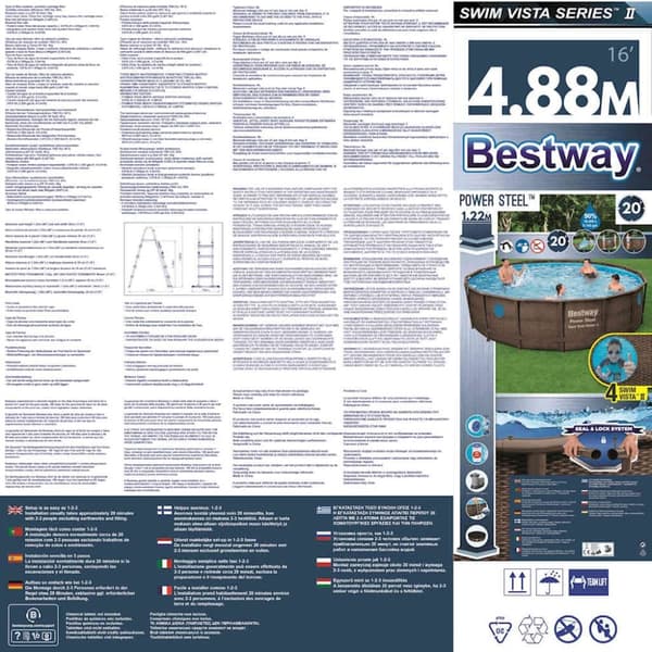 Bestway Pool med tillbehör Power Steel 488x122 cm