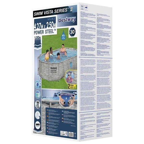 Bestway Pool Power Steel med tillbehör 427x250x100 cm