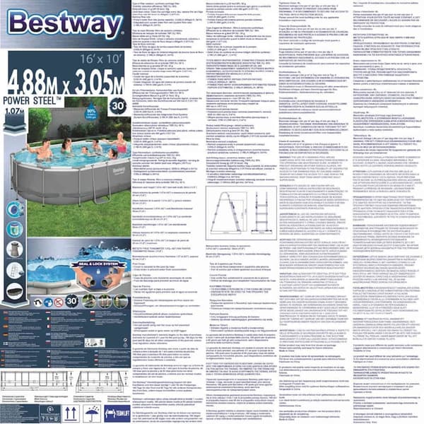 Bestway Power Steel swimmingpoolsæt 488x305x107 cm oval