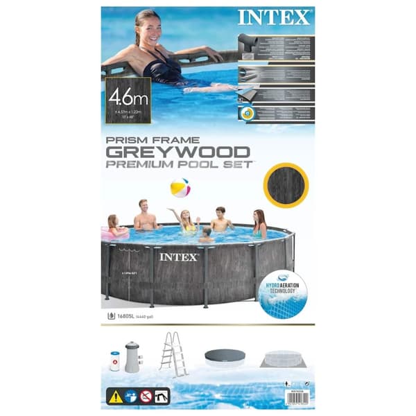 INTEX Pool med tillbehör Greywood Prism Frame Premium 457x122 cm