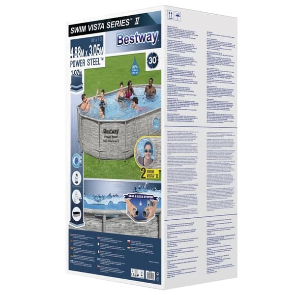 Bestway Power Steel swimmingpoolsæt 488x305x107 cm