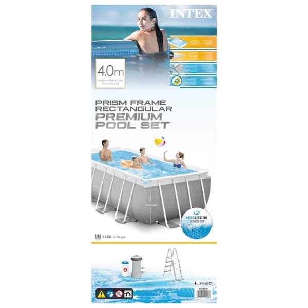 INTEX swimmingpoolsæt Prism Frame 400x200x122 cm rektangulær