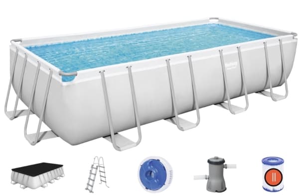 Bestway Power Steel 56670, 11532 L, Kehikollinen uima-allas, Tikkaat, Valkoinen, 95,3 kg
