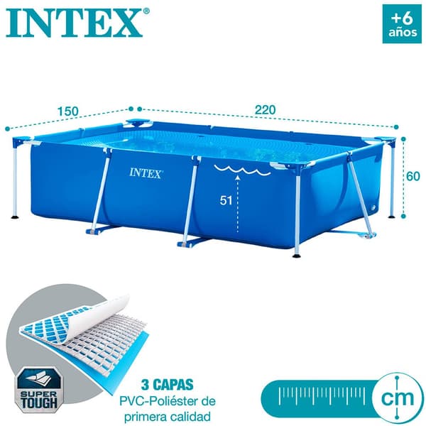 Intex Uima-allas Small Frame Collapsible 220x150x60 Cm Sininen 220 x 150 x 60 cm